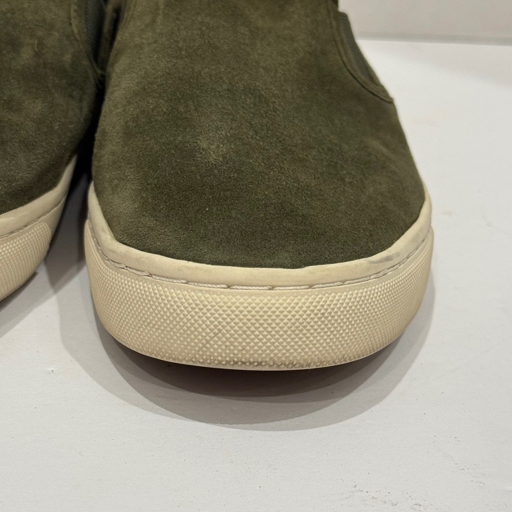 Tory Burch Olive Green Leather Suede Minimalist Slip On Sneakers Women's Size 10 - Picture 4 of 8